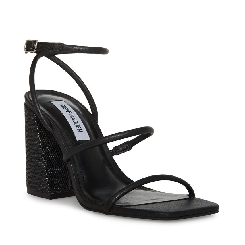 Black Steve Madden Kinsley Women's Heels Sandals | PH 3017QNT